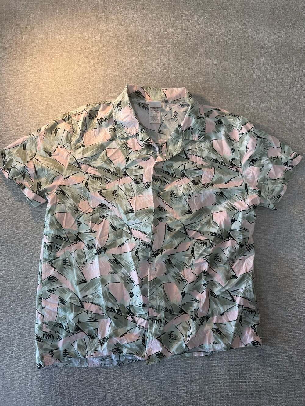 Stranger Things Spirit Halloween Abstract Print Button Down Shirt Adult Large